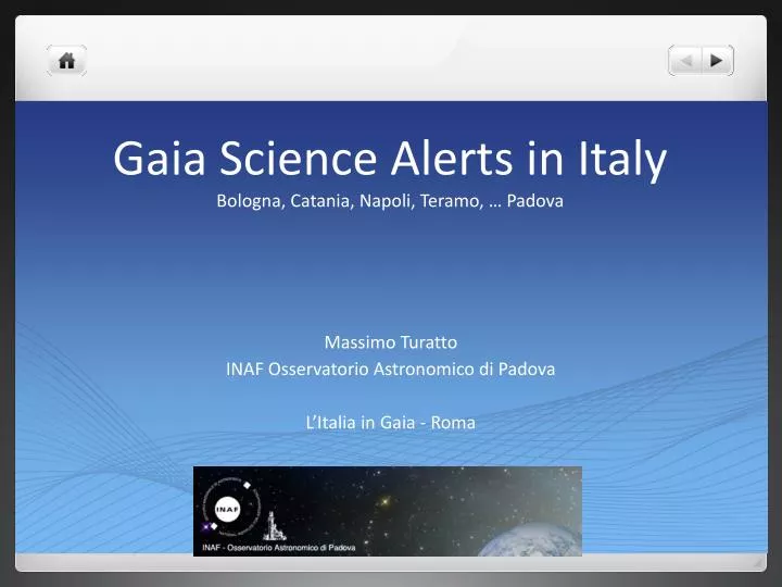 gaia science alerts in italy bologna catania napoli teramo padova