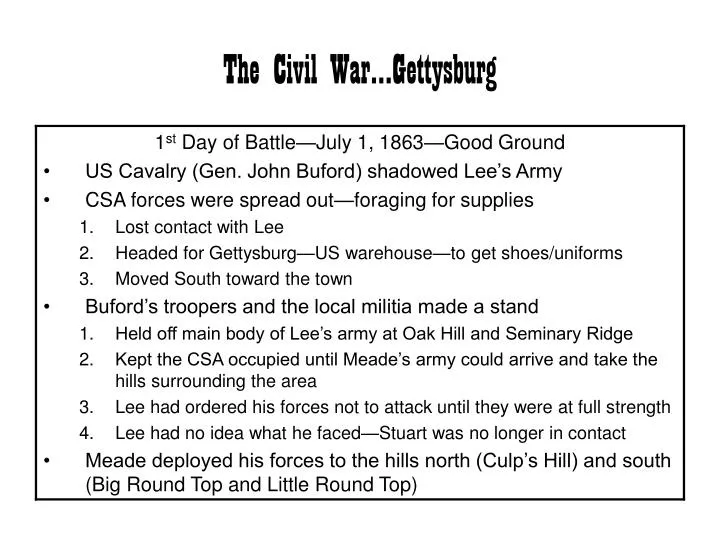 the civil war gettysburg