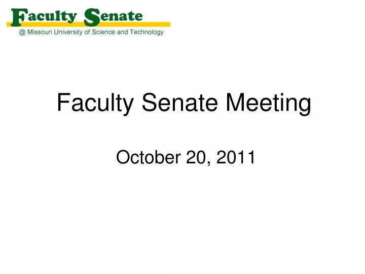 faculty senate meeting october 20 2011