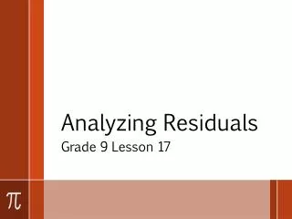 Analyzing Residuals