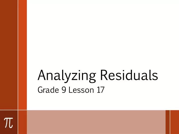 analyzing residuals