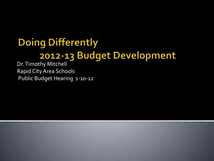 dr timothy mitchell rapid city area schools public budget hearing 1 10 12
