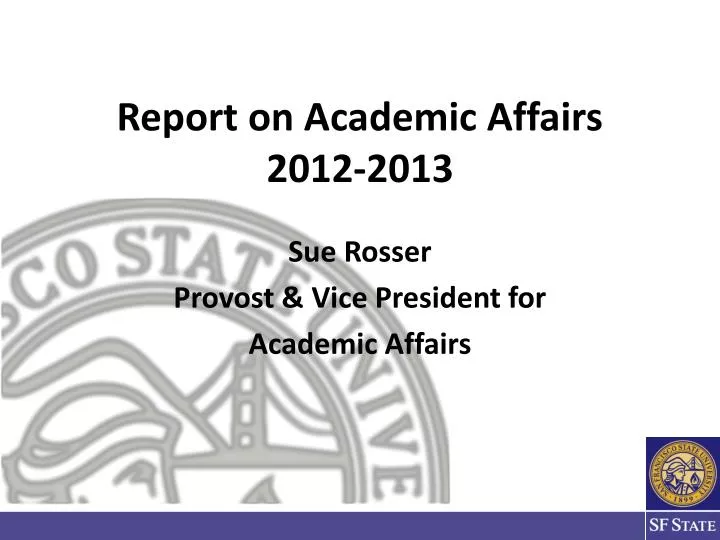 report on academic affairs 2012 2013