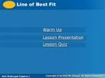 Understanding the Line of Best Fit: Warm-Up Presentation and Quiz - slide 1