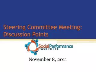 Steering Committee Meeting: Discussion Points