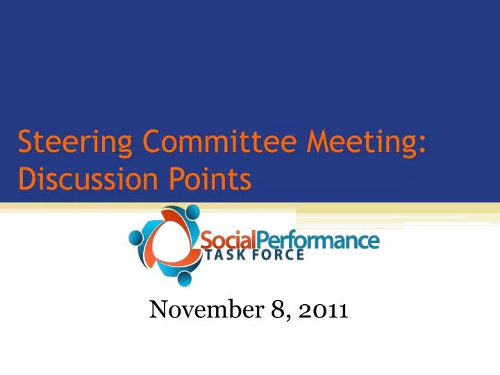 steering committee meeting discussion points