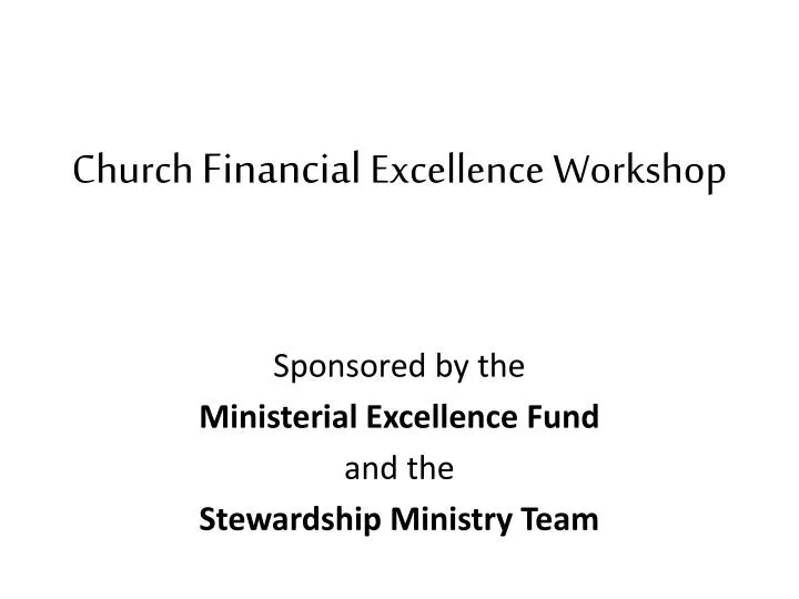 church financial excellence workshop