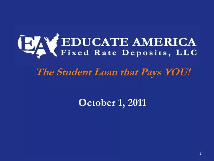 the student loan that pays you october 1 2011