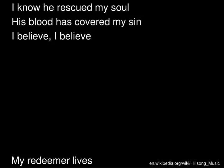 my redeemer lives