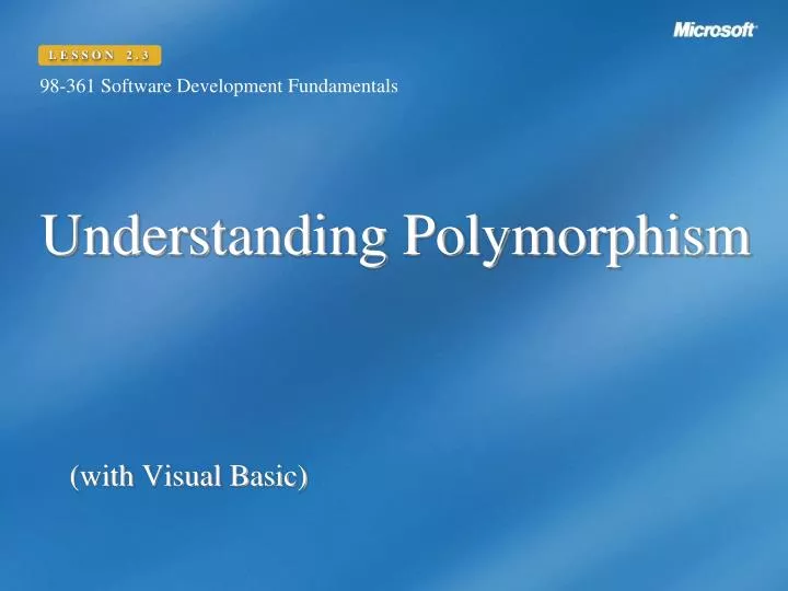 understanding polymorphism with visual basic