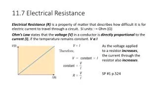 11.7 Electrical Resistance