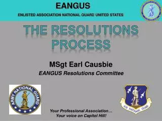 M Sgt Earl Causbie EANGUS Resolutions Committee