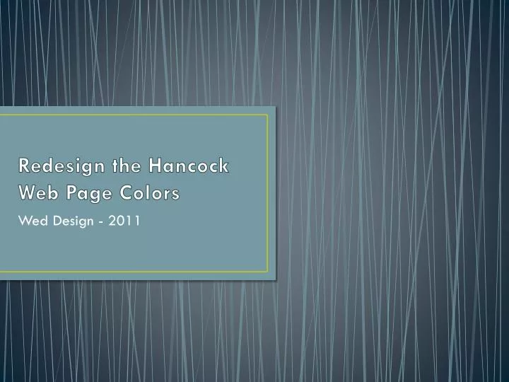 redesign the hancock web page colors
