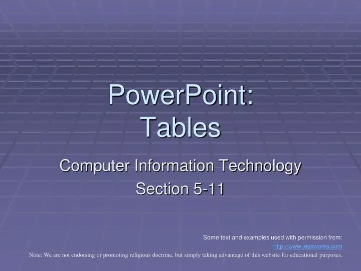 powerpoint tables