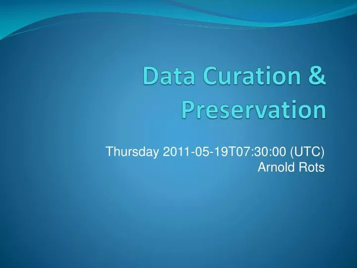 data curation preservation