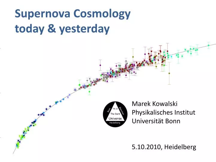 supernova cosmology today yesterday
