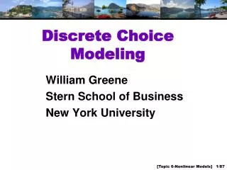 Discrete Choice Modeling