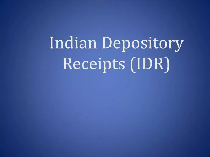 indian depository receipts idr