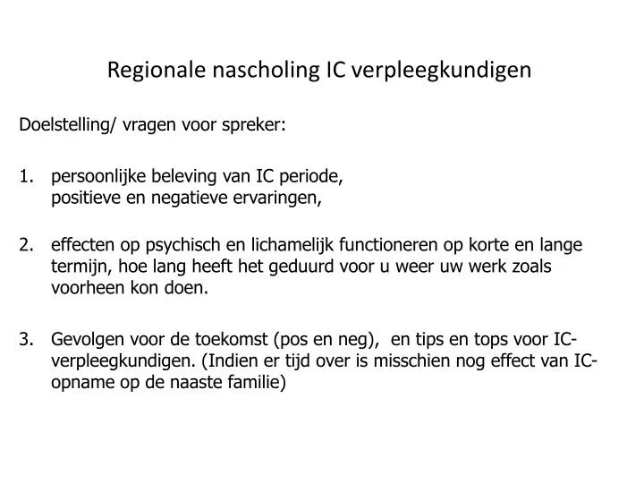 regionale nascholing ic verpleegkundigen