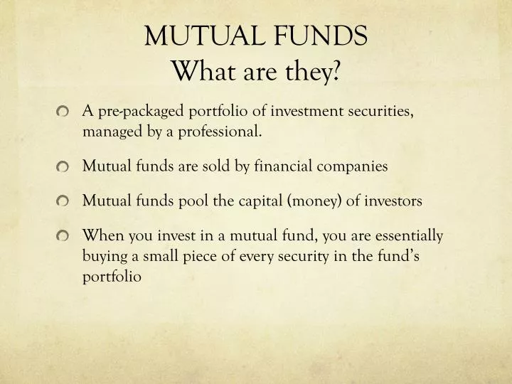 mutual funds what are they