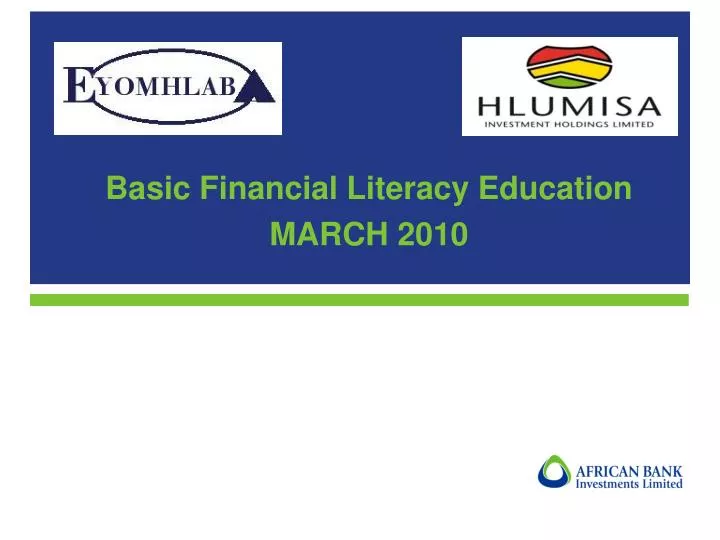 basic financial literacy education march 2010