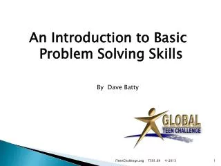 An Introduction to Basic Problem Solving Skills