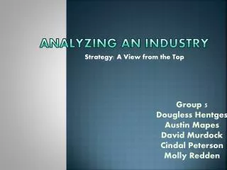 ANALYZING AN industry
