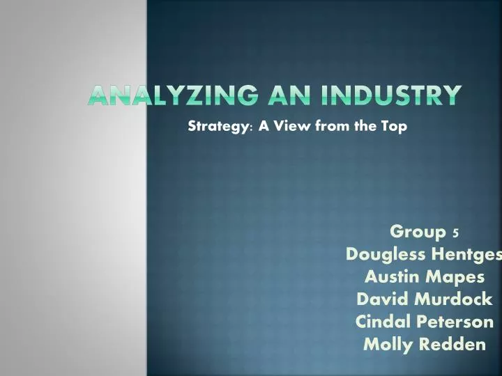 analyzing an industry