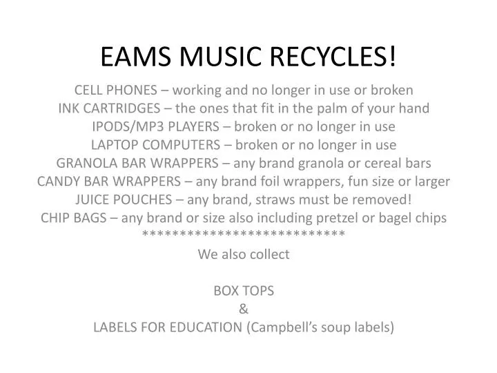 eams music recycles