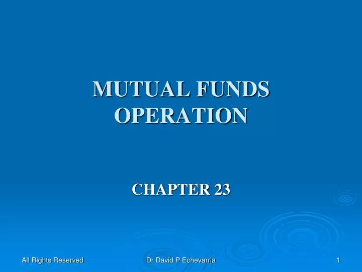 mutual funds operation