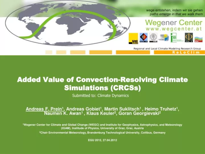 added value of convection resolving climate simulations crcss