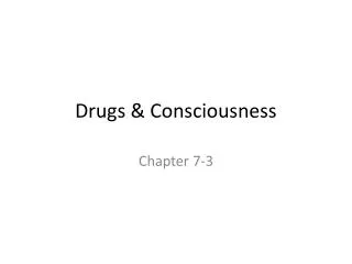 Drugs &amp; Consciousness