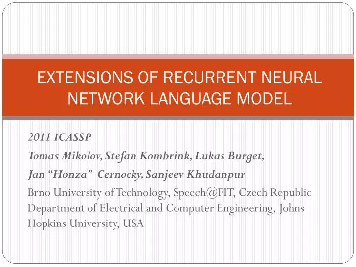 extensions of recurrent neural network language model