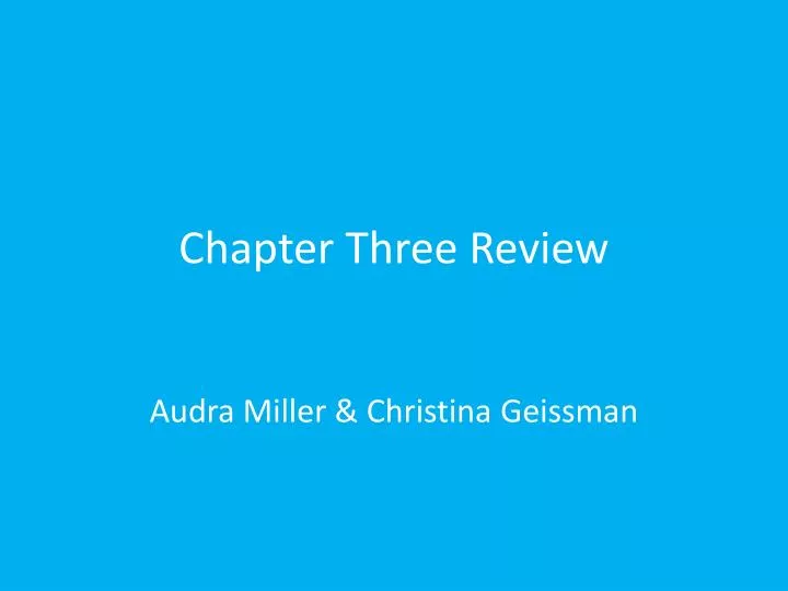 chapter three review