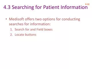 4.3 Searching for Patient Information