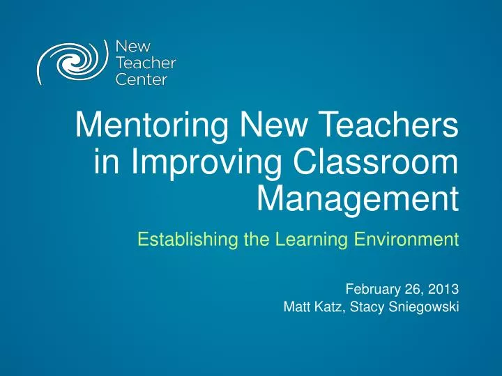 mentoring new teachers in improving classroom management