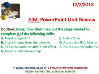 AIM: PowerPoint Unit Review