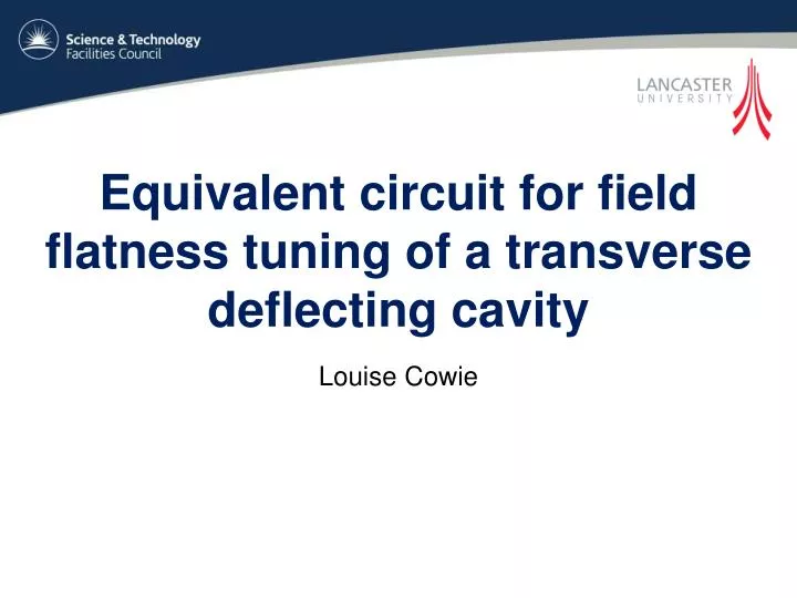 equivalent circuit for field flatness tuning of a transverse deflecting cavity