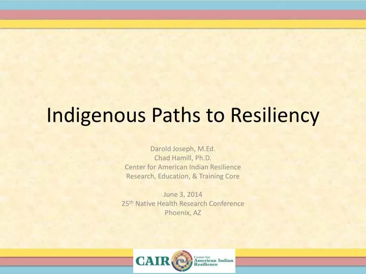indigenous paths to resiliency