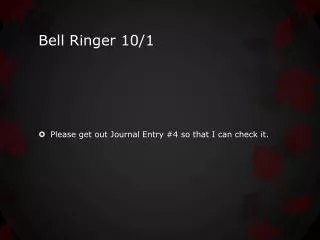 Bell Ringer 10/1