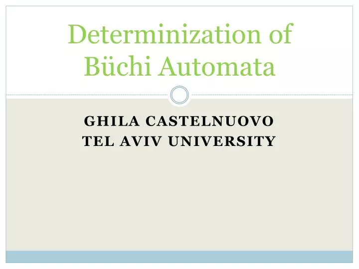 determinization of b chi automata