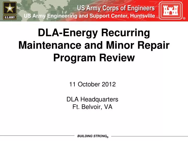 dla energy recurring maintenance and minor repair program review