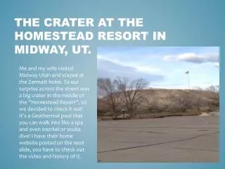 The Crater at the homestead resort in midway, ut.