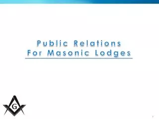 Public Relations For Masonic Lodges