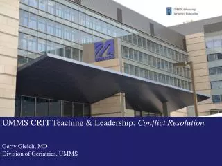 Conflict Resolution: The Role of the Chief Resident