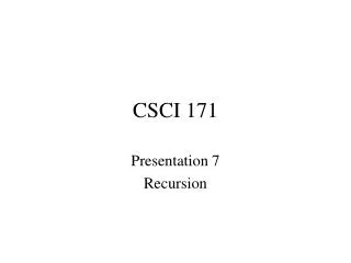 CSCI 171