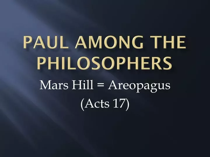paul among the philosophers