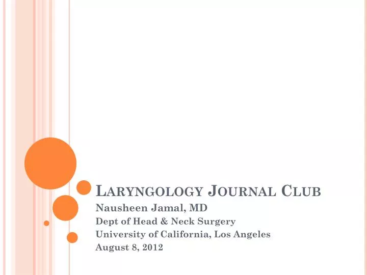 laryngology journal club