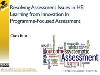 Resolving Assessment Issues in HE: Learning from Innovation in Programme-Focused Assessment