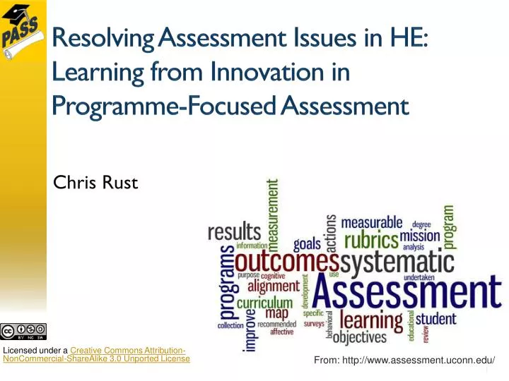 resolving assessment issues in he learning from innovation in programme focused assessment